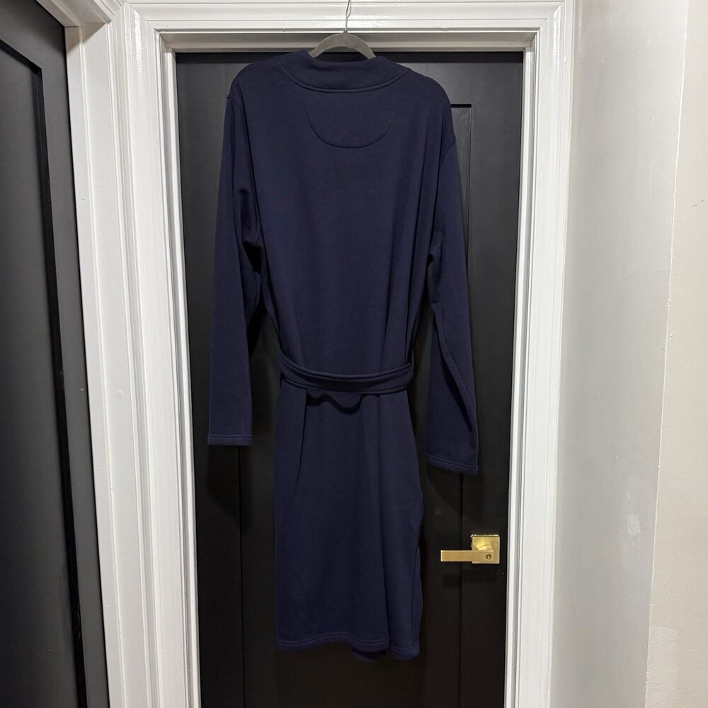 UGG Duffield II Robe Womens L/XL Navy Blue Fleece Belted Bathrobe - Picture 2 of 6